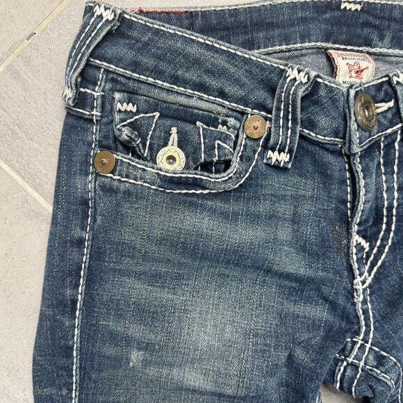 True Religion Women’s Becky Big T Jeans Bootcut Embroidered Stitch Size 27 USA - Picture 13 of 14